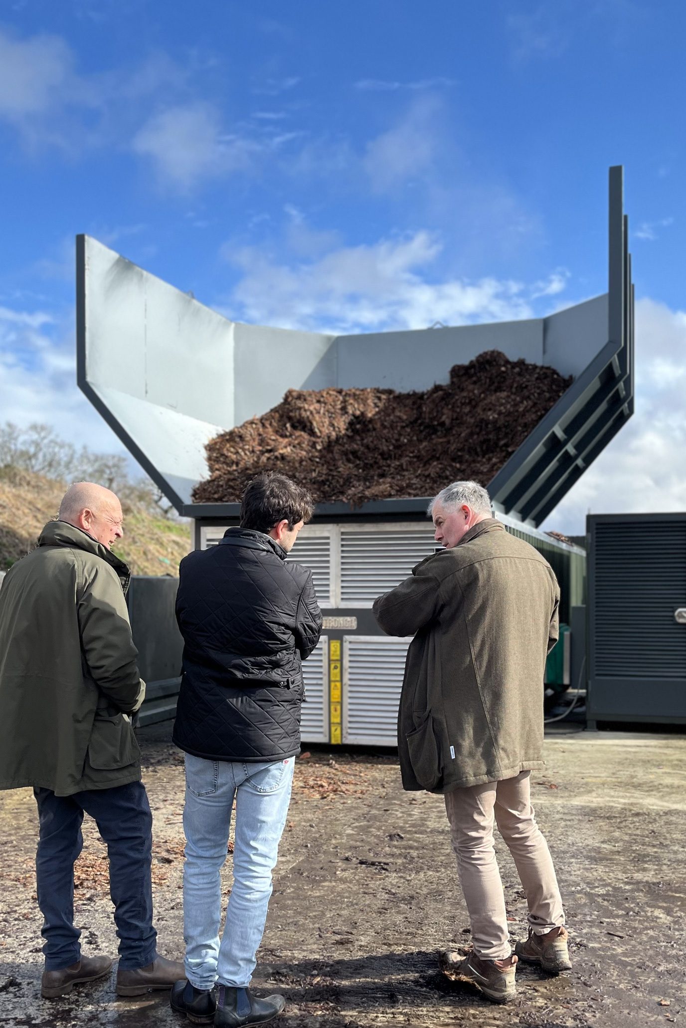 FlowDrya FD30 secando corteza en Inglaterra