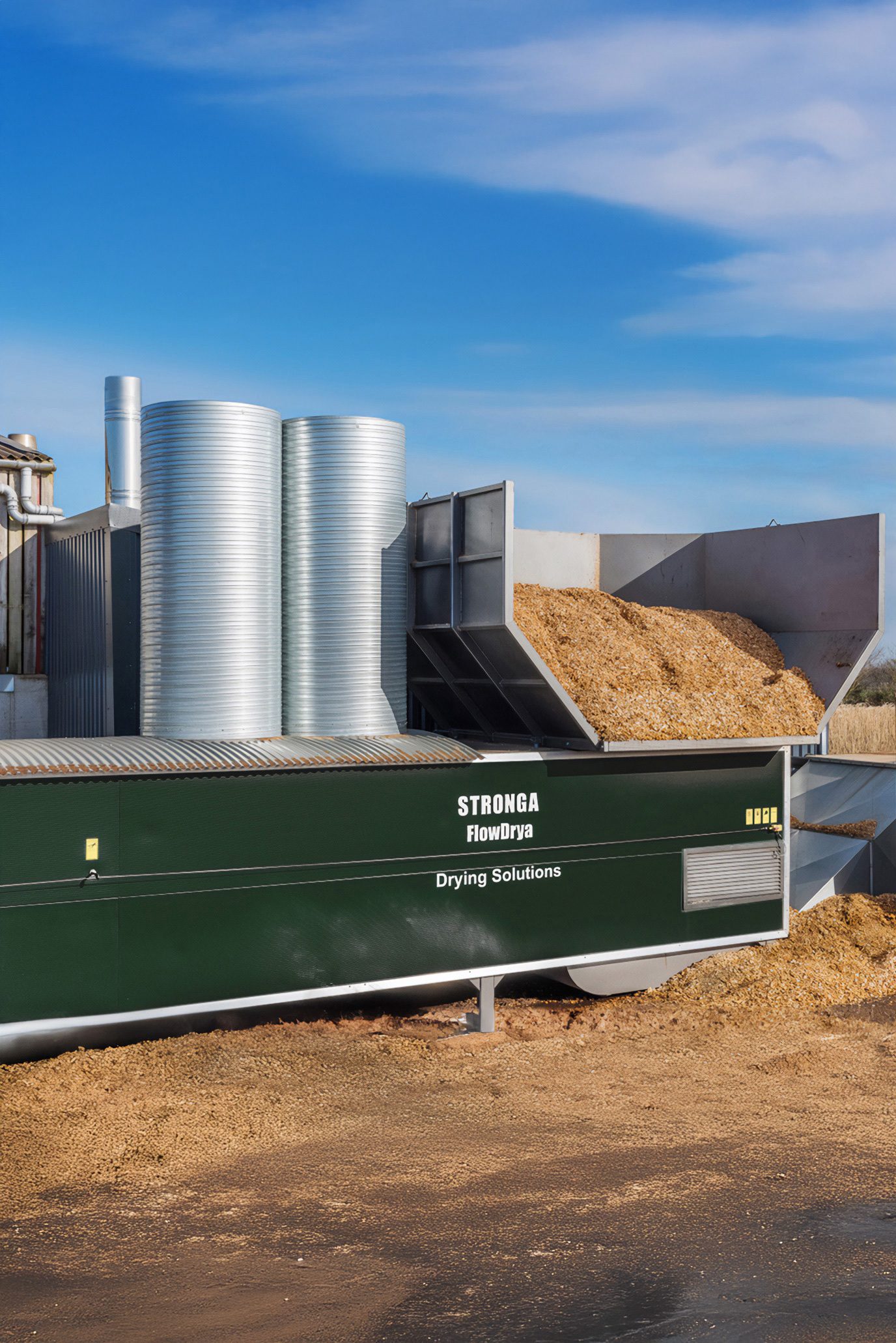 Dried wood chips ready for delivery