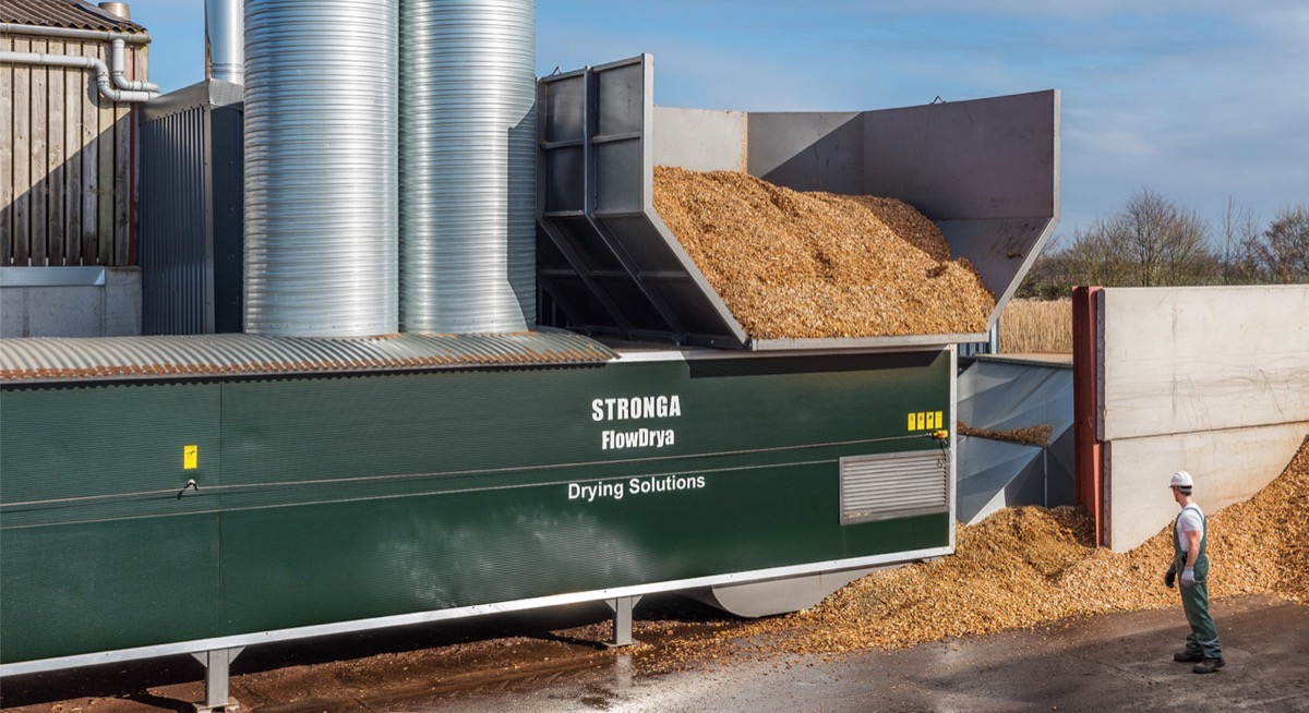 Drying Wood Chips with FlowDrya industrial drying system